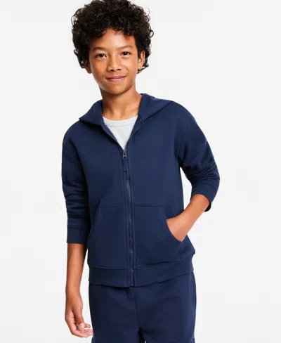 Epic Threads Boys' Xs-xl Fleece Zip-up Hoodie, Macy's Exclusive In Navy Nautical