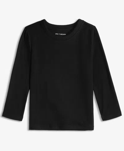 Epic Threads Kids' Boys' Xs-xl Long-sleeve Core T-shirt, Macy's Exclusive In Black