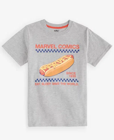 Epic Threads Kids' Boys' Xs-xl Marvel Comics Hot Dog Short-sleeve T-shirt, Macy's Exclusive In Gray