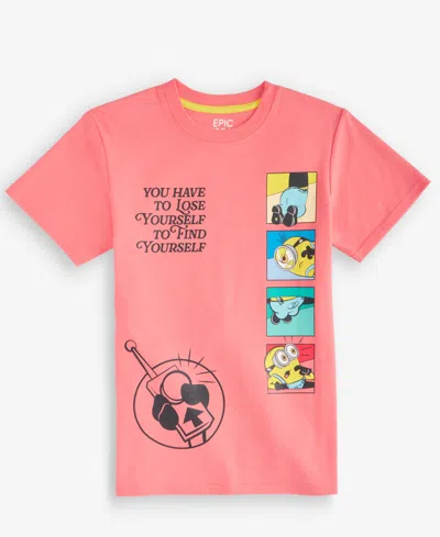 Epic Threads Kids' Boys' Xs-xl Minions Find Yourself Short-sleeve T-shirt, Macy's Exclusive In Pink