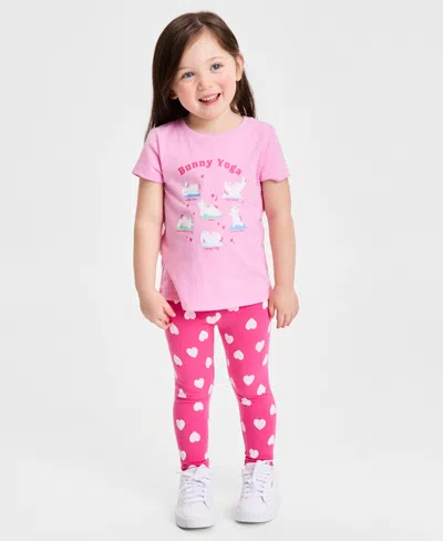 Epic Threads Babies' Girls' 12m-5t Bunny Yoga Tee, Macy's Exclusive In Pink