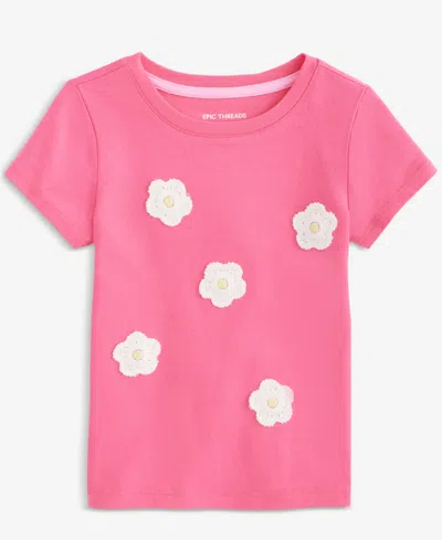 Epic Threads Babies' Girls' 12m-5t Crochet Flower Tee, Macy's Exclusive In Pink