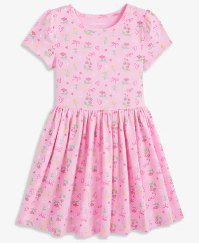 Epic Threads Babies' Girls' 12m-5t Hearts & Bows Printed Dress, Macy's Exclusive In Pink