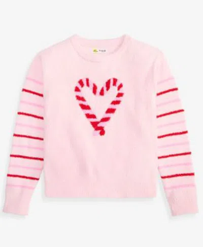 Epic Threads Babies' Girls 12m Xl Candy Heart Crewneck Long Sleeve Sweater Macys Exclusive In Pink