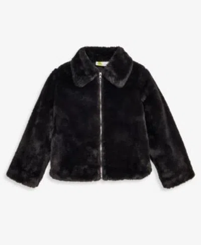 Epic Threads Babies' Girls 12m Xl Solid Faux Fur Jacket Macys Exclusive In Black