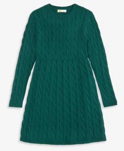Epic Threads Babies' Girls 12m Xl Ultrasoft Cable Knit Fit Flare Sweater Dress Macys Exclusive In Green