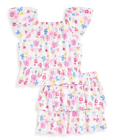 Epic Threads Kids' Girls' 12m-5t Ditsy Floral-print Top & Skirt, 2-piece Set, Macy's Exclusive In White