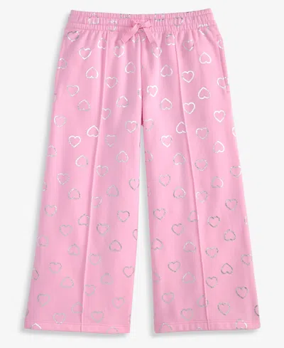 Epic Threads Kids' Girls' 12m-5t Metallic-heart Sweatpants, Macy's Exclusive In Pink