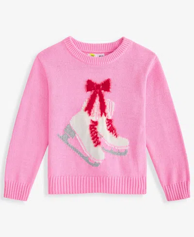 Epic Threads Kids' Girls' 12m-5t Skates Long-sleeve Crewneck Sweater, Macy's Exclusive In Pink