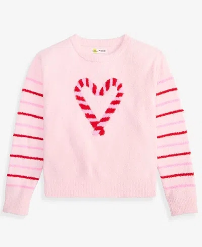 Epic Threads Girls' 4-16 Candy Heart Crewneck Long-sleeve Sweater, Macy's Exclusive In Pink