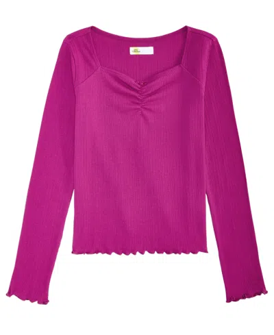 Epic Threads Kids' Girls' 4-16 Long-sleeve Sweetheart Neck Shirt, Macy's Exclusive In Purple