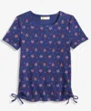 Epic Threads Girls 5-18 Floral Print Ruched Top, Macy's Exclusive In Blue