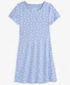 Epic Threads Girls 5-20 Ditsy Floral-print Dress, Macy's Exclusive In Blue