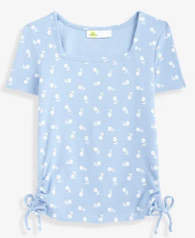 Epic Threads Kids' Girls 5-20 Ditsy Floral Square-neck Top, Macy's Exclusive In Blue