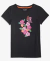 Epic Threads Girls 5-20 Floral Graphic Print Short-sleeve T-shirt, Macy's Exclusive In Black