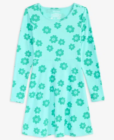 Epic Threads Kids' Girls 5-20 Floral Print Long-sleeve Dress, Macy's Exclusive In Green