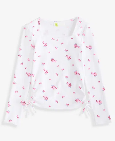 Epic Threads Kids' Girls 5-20 Floral Square Neck Top, Macy's Exclusive In White