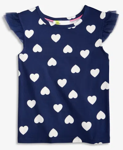 Epic Threads Kids' Girls 5-20 Heart-print Ruffled Top, Macy's Exclusive In Blue