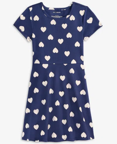 Epic Threads Kids' Girls 5-20 Heart-print Short-sleeve Dress, Macy's Exclusive In Blue