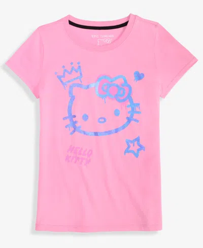Epic Threads Kids' Girls 5-20 Hello Kitty Spray Paint Short-sleeve T-shirt, Macy's Exclusive In Pink