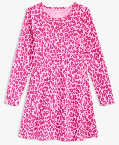 Epic Threads Kids' Girls 5-20 Long-sleeve Leopard Print Dress, Macy's Exclusive In Pink