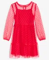 Epic Threads Girls 5-20 Long-sleeve Tulle Dress, Macy's Exclusive In Red