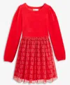 Epic Threads Girls 5-20 Printed Tulle Dress, Macy's Exclusive In Red