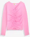 Epic Threads Girls 5-20 Ruched Bow V-neck Top, Macy's Exclusive In Pink