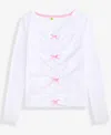 Epic Threads Girls 5-20 Ruched Bow V-neck Top, Macy's Exclusive In White