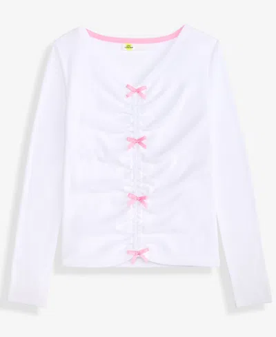 Epic Threads Kids' Girls 5-20 Ruched Bow V-neck Top, Macy's Exclusive In White
