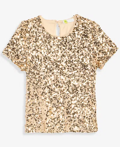 Epic Threads Kids' Girls 5-20 Sequin Detail Top, Macy's Exclusive In Gold
