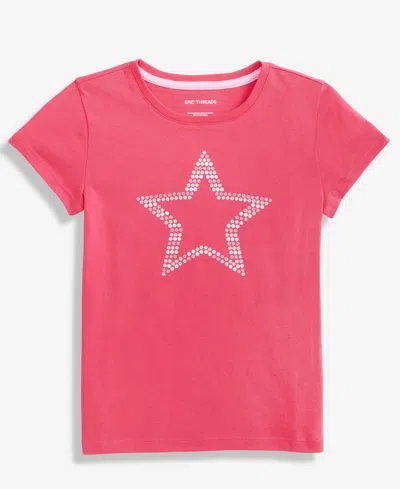Epic Threads Kids' Girls 5-20 Sparkle Star T-shirt, Macy's Exclusive In Pink