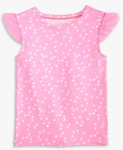 Epic Threads Kids' Girls 5-20 Star-print Ruffled Top, Macy's Exclusive In Pink