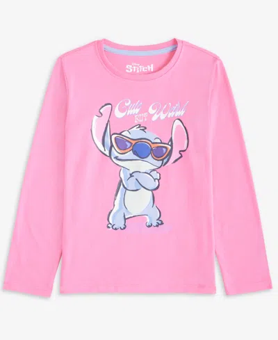 Epic Threads Kids' Girls 5-20 Stitch Cute But Wild Long-sleeve T-shirt, Macy's Exclusive In Pink