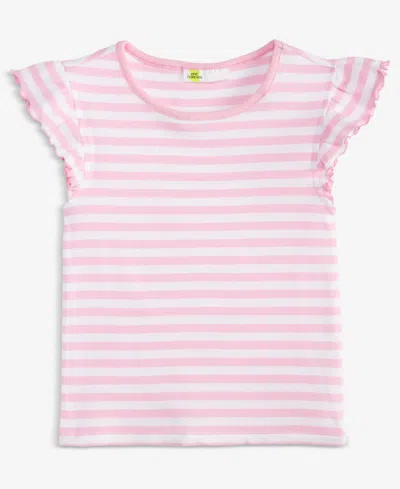 Epic Threads Kids' Girls' 5-20 Stripe Flutter-sleeve Top, Macy's Exclusive In Pink