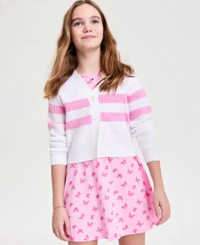 Epic Threads Kids' Girls' 5-20 Striped Cardigan, Macy's Exclusive In White