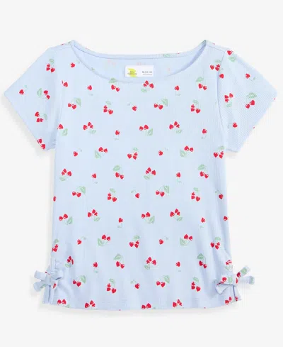 Epic Threads Kids' Girls' 5-20 Cherries-print Ribbed Tee, Macy's Exclusive In Blue