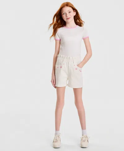 Epic Threads Kids' Girls' 5-20 Denim Paperbag Shorts, Macy's Exclusive In White