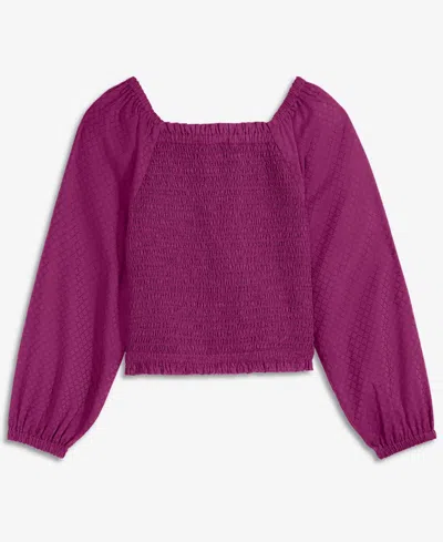 Epic Threads Kids' Girls' 5-20 Dobby Smocked Top, Macy's Exclusive In Purple