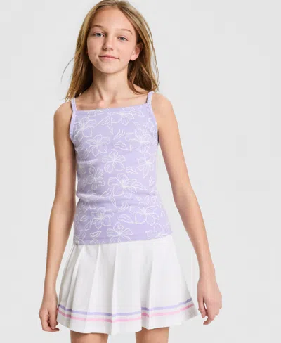 Epic Threads Kids' Girls' 5-20 Floral-print Apron Tank Top, Macy's Exclusive In Purple