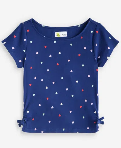 Epic Threads Kids' Girls' 5-20 Hearts-print Ribbed Tee, Macy's Exclusive In Blue