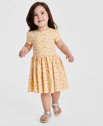 Epic Threads Babies' Girls' Butterfly-print Dress, Macy's Exclusive In Yellow