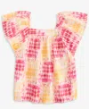 Epic Threads Girls Coast Dye Flutter Top, Exclusively At Macy's In Bright Peo
