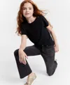 Epic Threads Girls Core Crewneck T-shirt, Created For Macy's In Deep Black