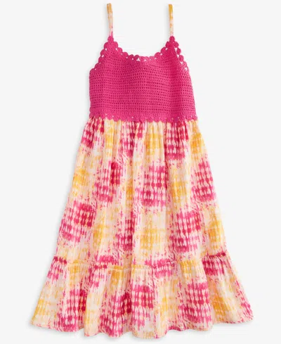 Epic Threads Kids' Girls Crochet Woven Tie-dye Effect Dress, Exclusively At Macy's In Bright Peo