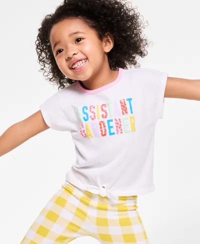 Epic Threads Babies' Toddler Girl Gardner Tie T-shirt, Toddler, Exclusively At Macy's In Bright Whi