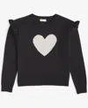 Epic Threads Girls Heart Pullover Sweater, Created For Macy's In Deep Black