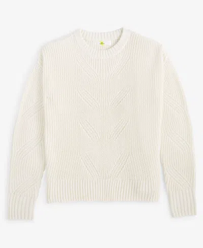 Epic Threads Kids' Girls Metallic Mixed-stitch Pullover Sweater, Created For Macy's In Angel White