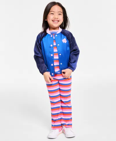 Epic Threads Babies' Toddler Girl Satin Bomber Jacket, Toddler, Exclusively At Macy's In Nautical B