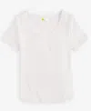 Epic Threads Girls Short-sleeve Ribbed Henley Top, Created For Macy's In Snowfall White